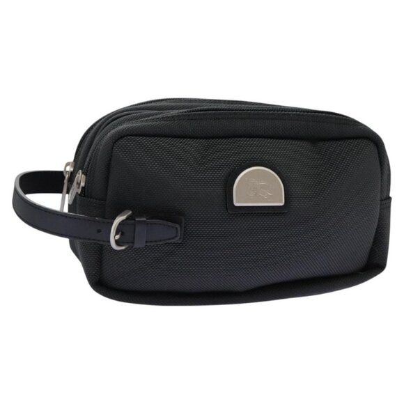 BURBERRY Clutch Bag Canvas Gray Black Silver Auth 111816 - Picture 1 of 14